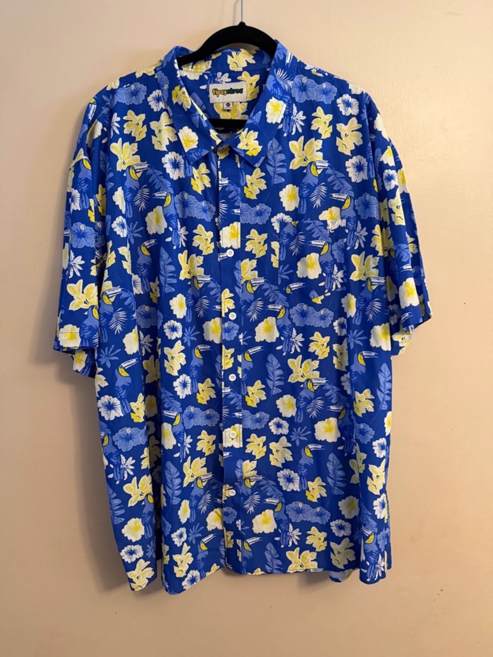 Tipsy Elves Blue and Yellow Floral Button-Down Shirt